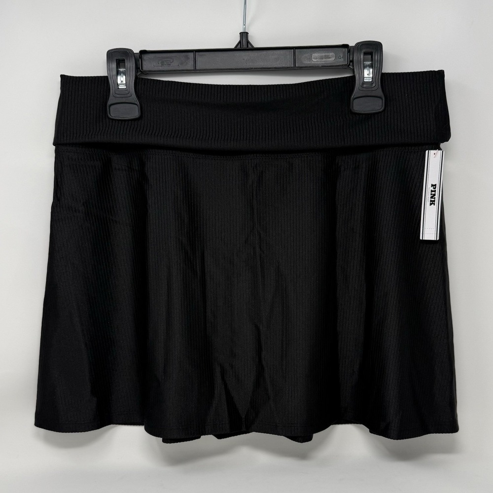 Victoria‎ Secret Pink Bathing Suit Cover Up Skirt  Black Size XL Bottoms NWT